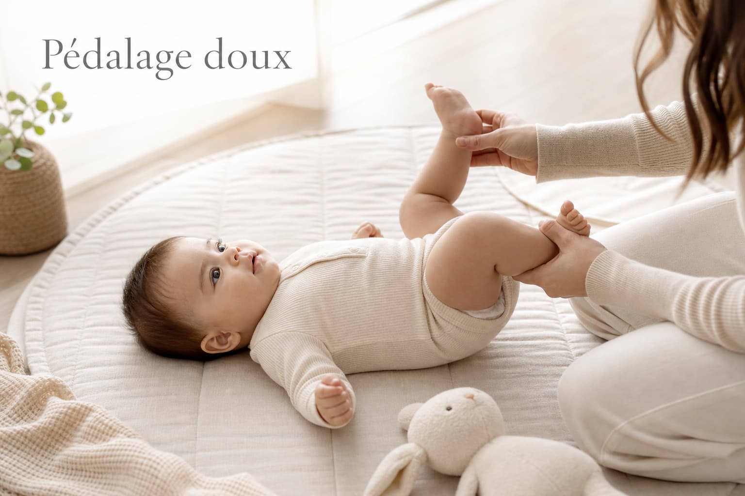 Bébé allongé sur un tapis d