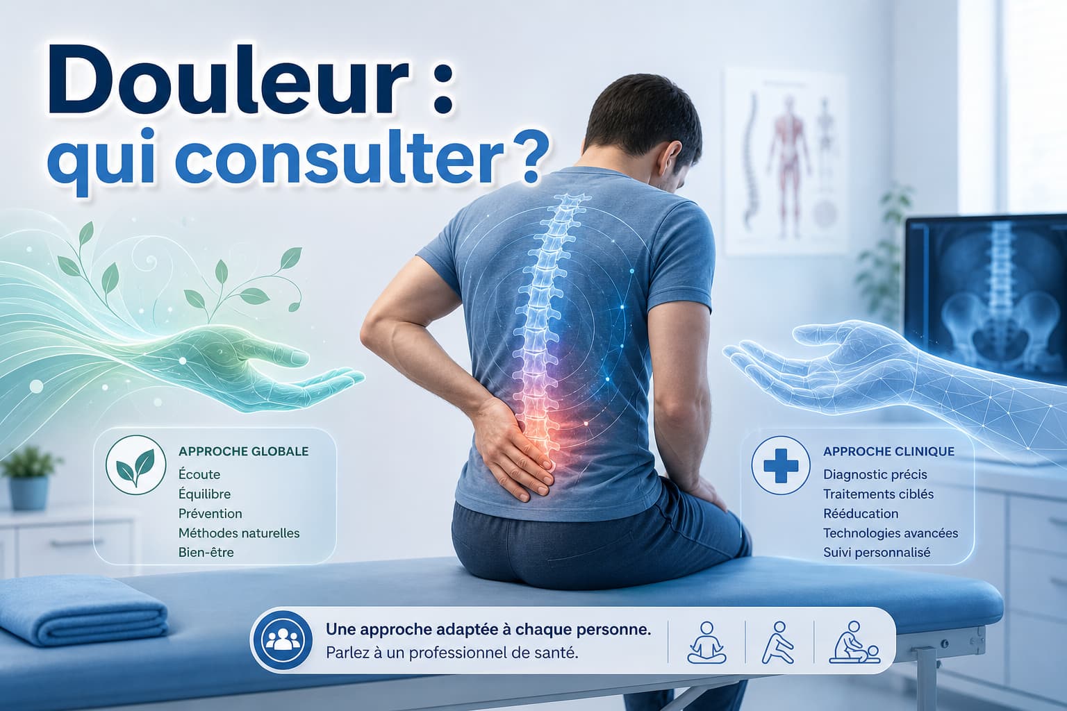 Une personne assise sur une table d